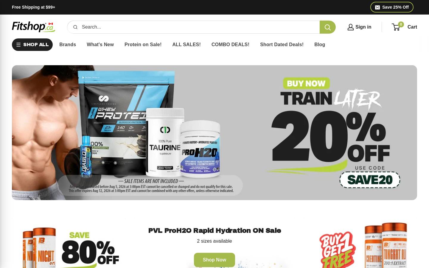 Fitshop homepage screenshot