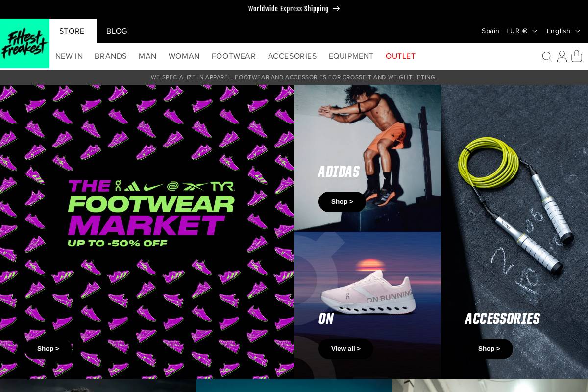 Fittest Freakest homepage screenshot