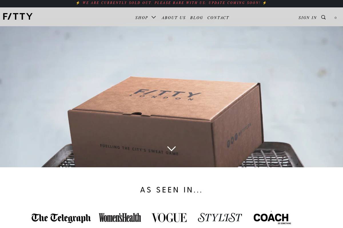 Fitty London homepage screenshot