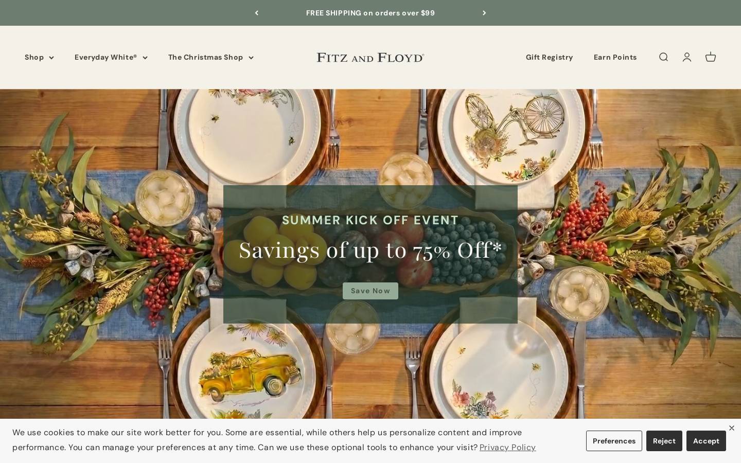 Fitz and Floyd homepage screenshot