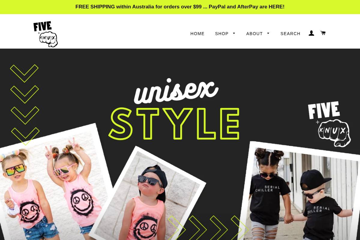 fiveandknux.com homepage screenshot