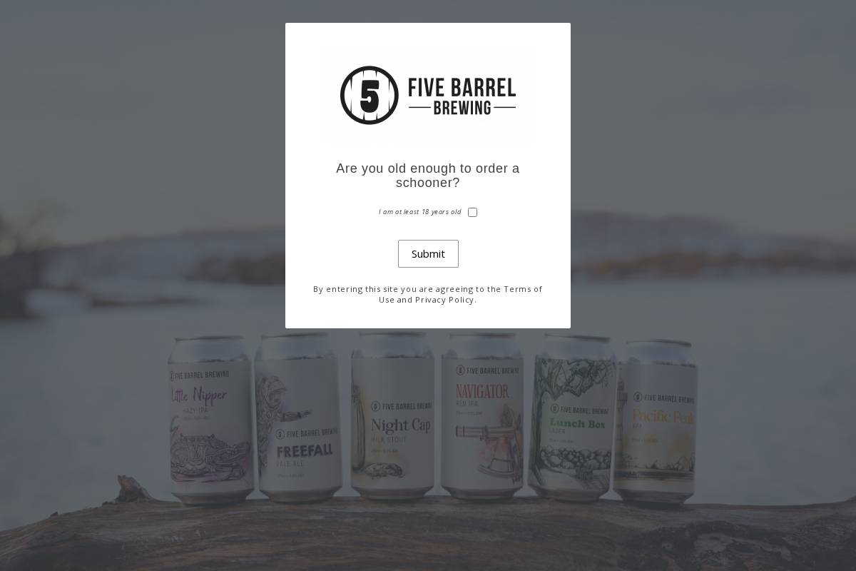 fivebarrels.com.au homepage screenshot