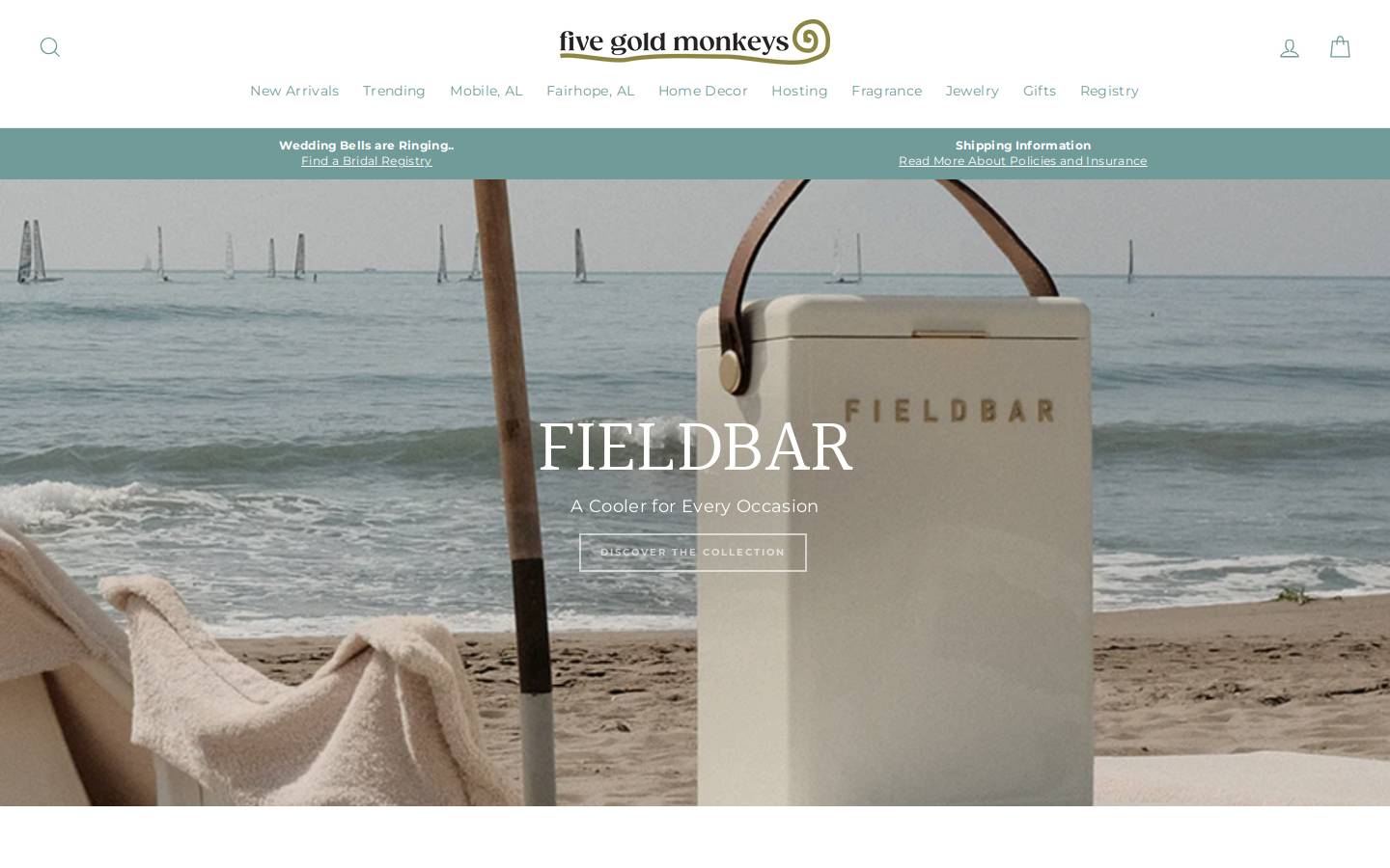 fivegoldmonkeys.com homepage screenshot