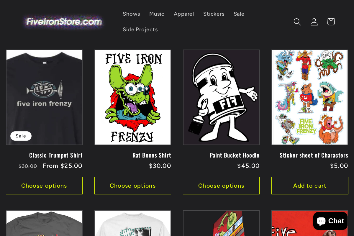 fiveironstore.com homepage screenshot