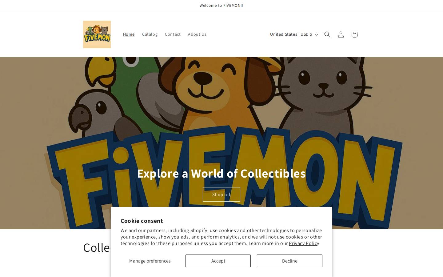 fivemoncollect.com homepage screenshot
