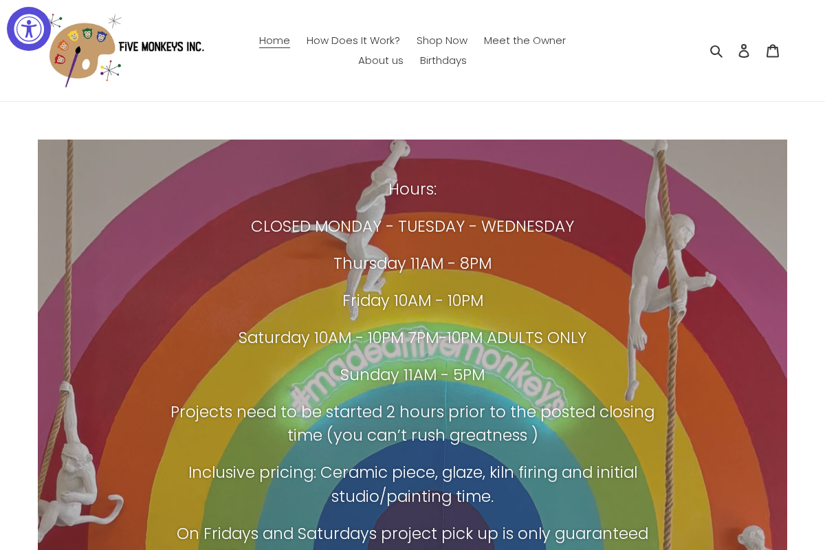 fivemonkeysinc.com homepage screenshot