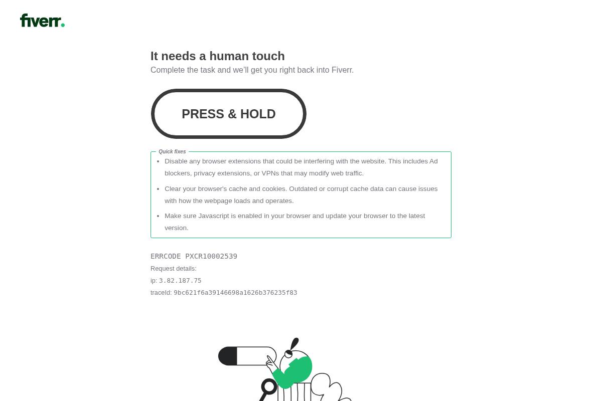 Fiverr homepage screenshot