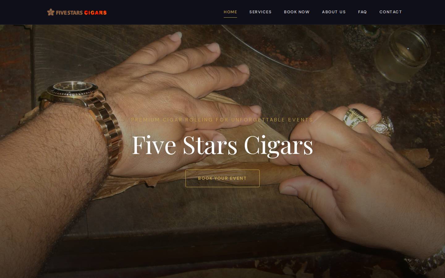 fivestarscigars.com homepage screenshot