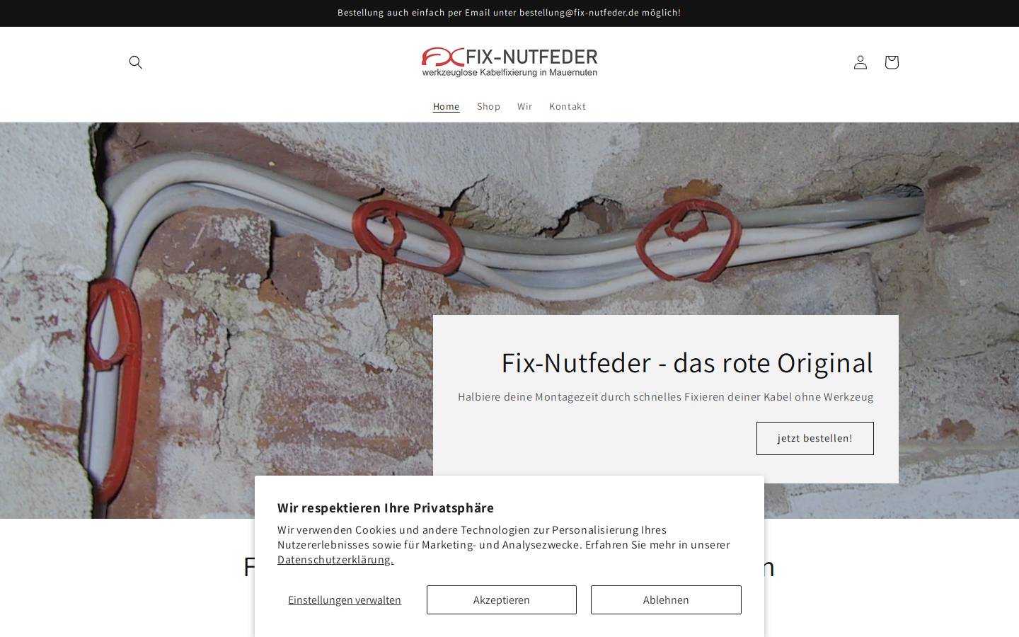 fix-nutfeder.de homepage screenshot