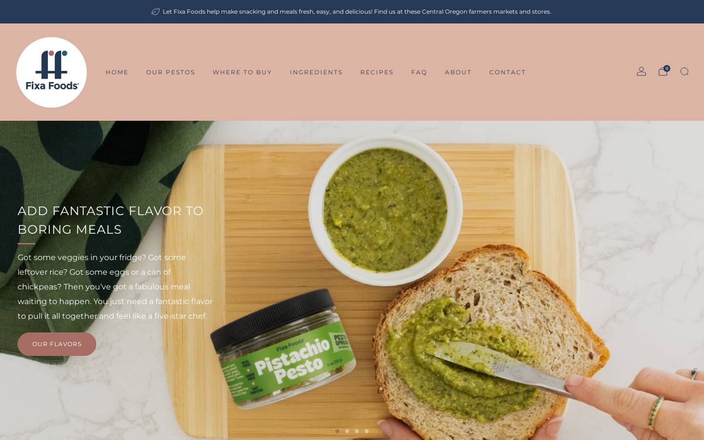 fixafoods.com homepage screenshot
