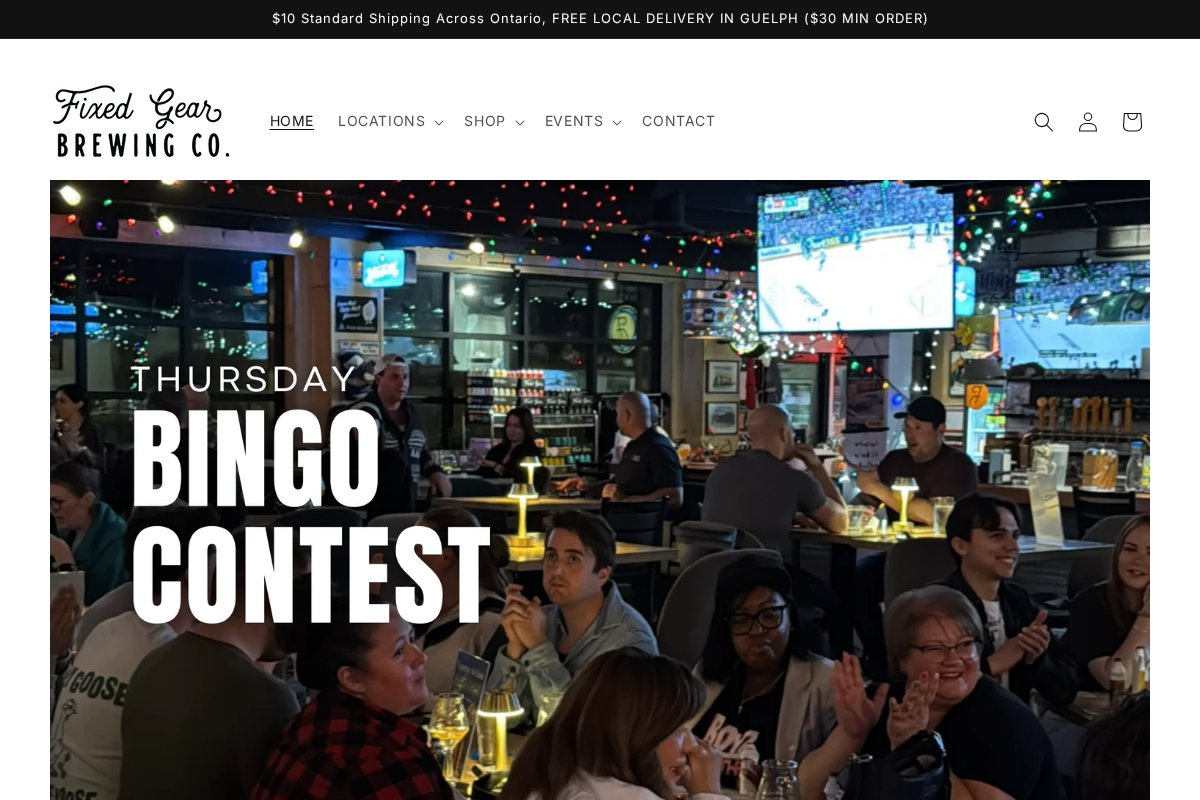 Fixed Gear Brewing Company homepage screenshot