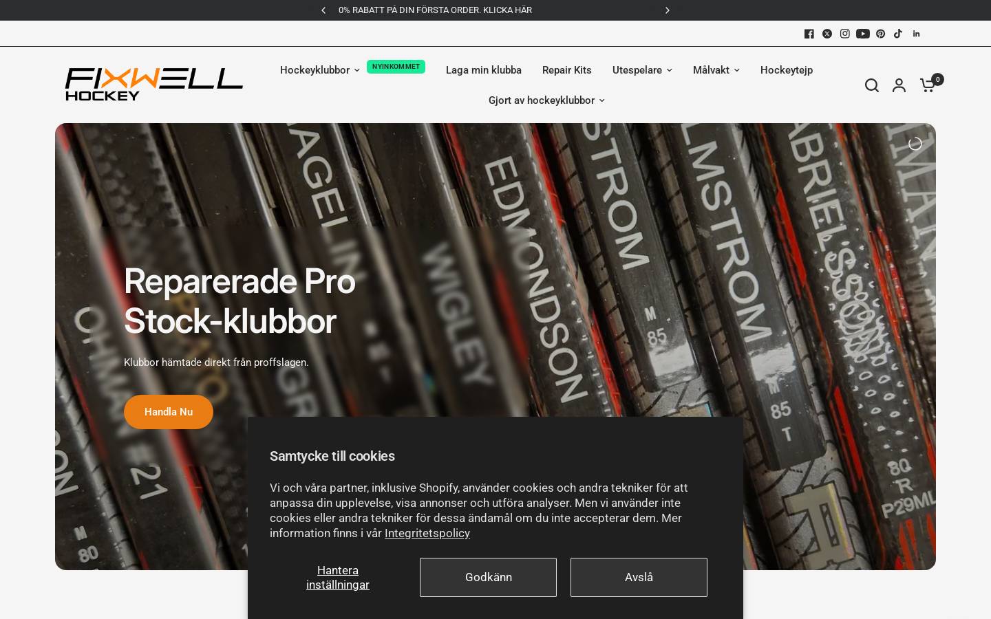 Fixwell Hockey homepage screenshot