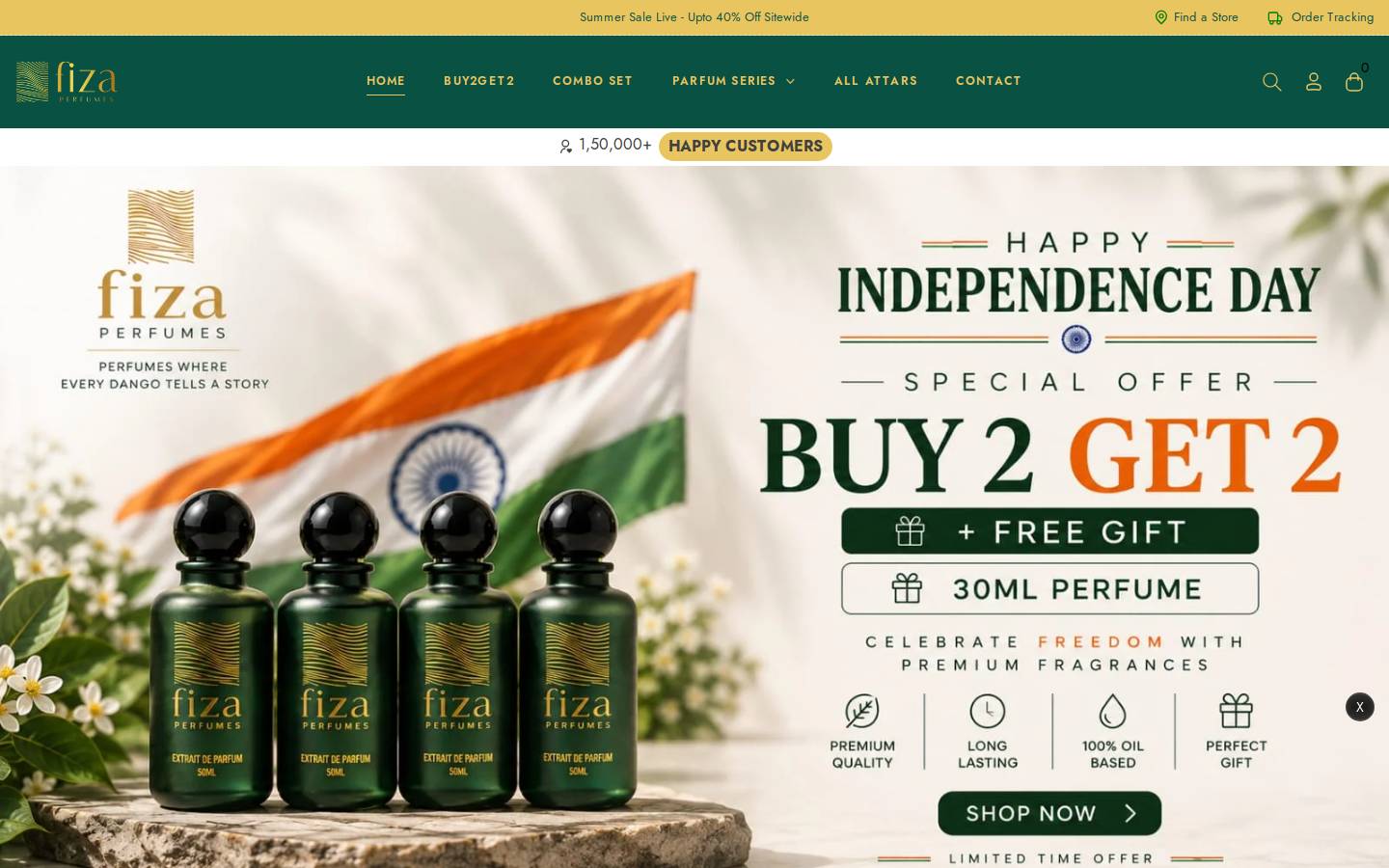 fizaperfumes.com homepage screenshot