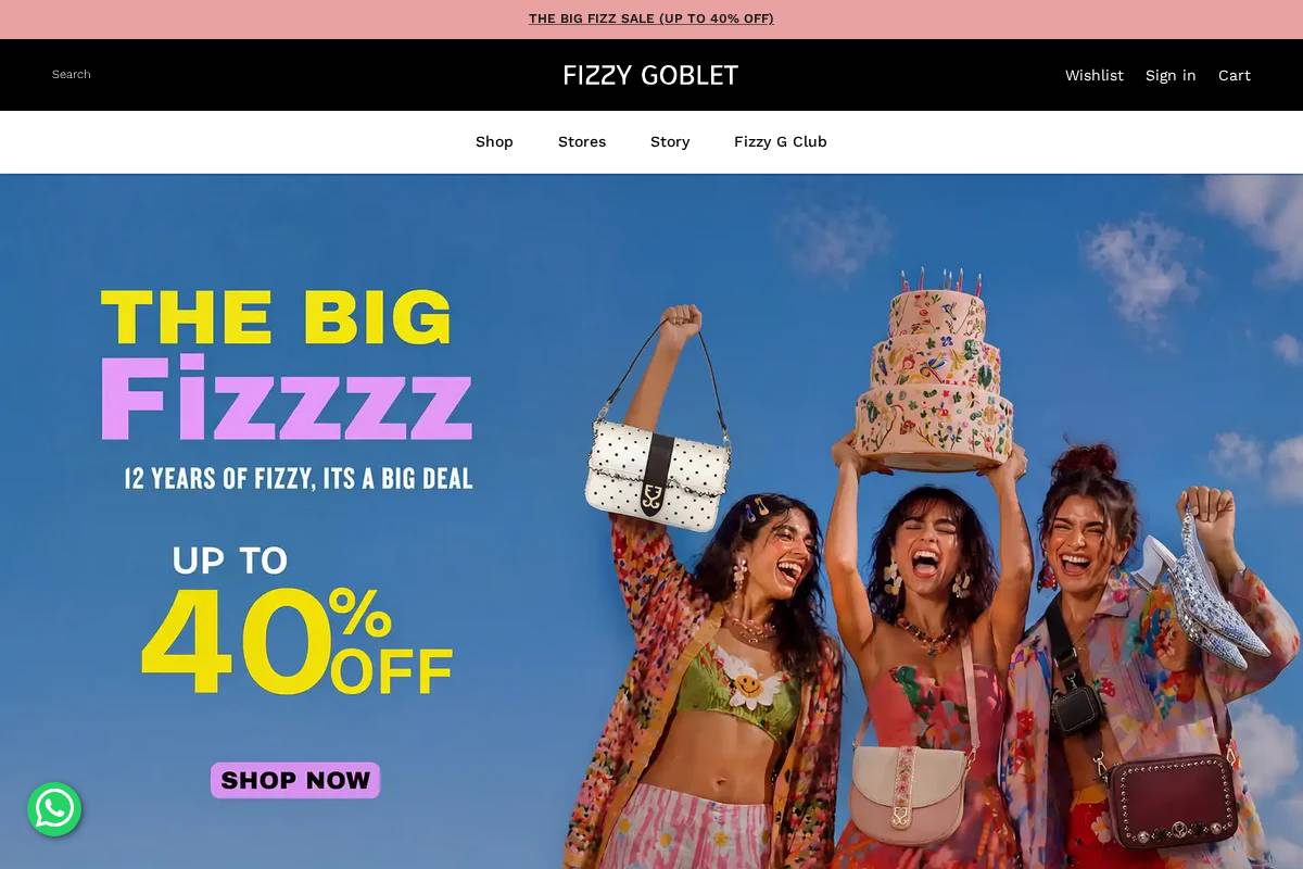 fizzygoblet.com homepage screenshot