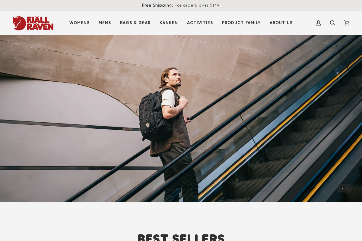 Fjällräven ANZ homepage screenshot