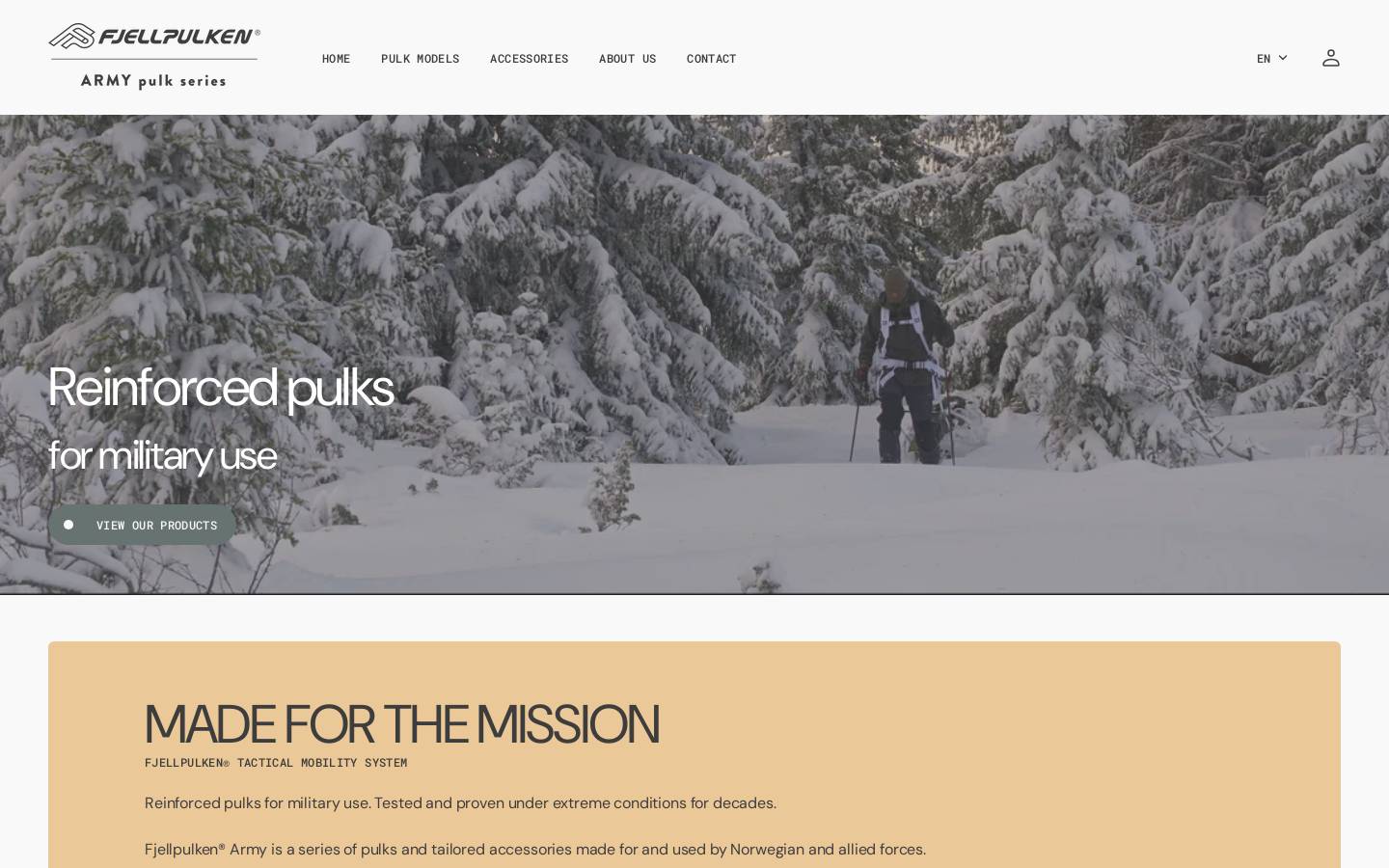 fjellpulkenarmy.com homepage screenshot