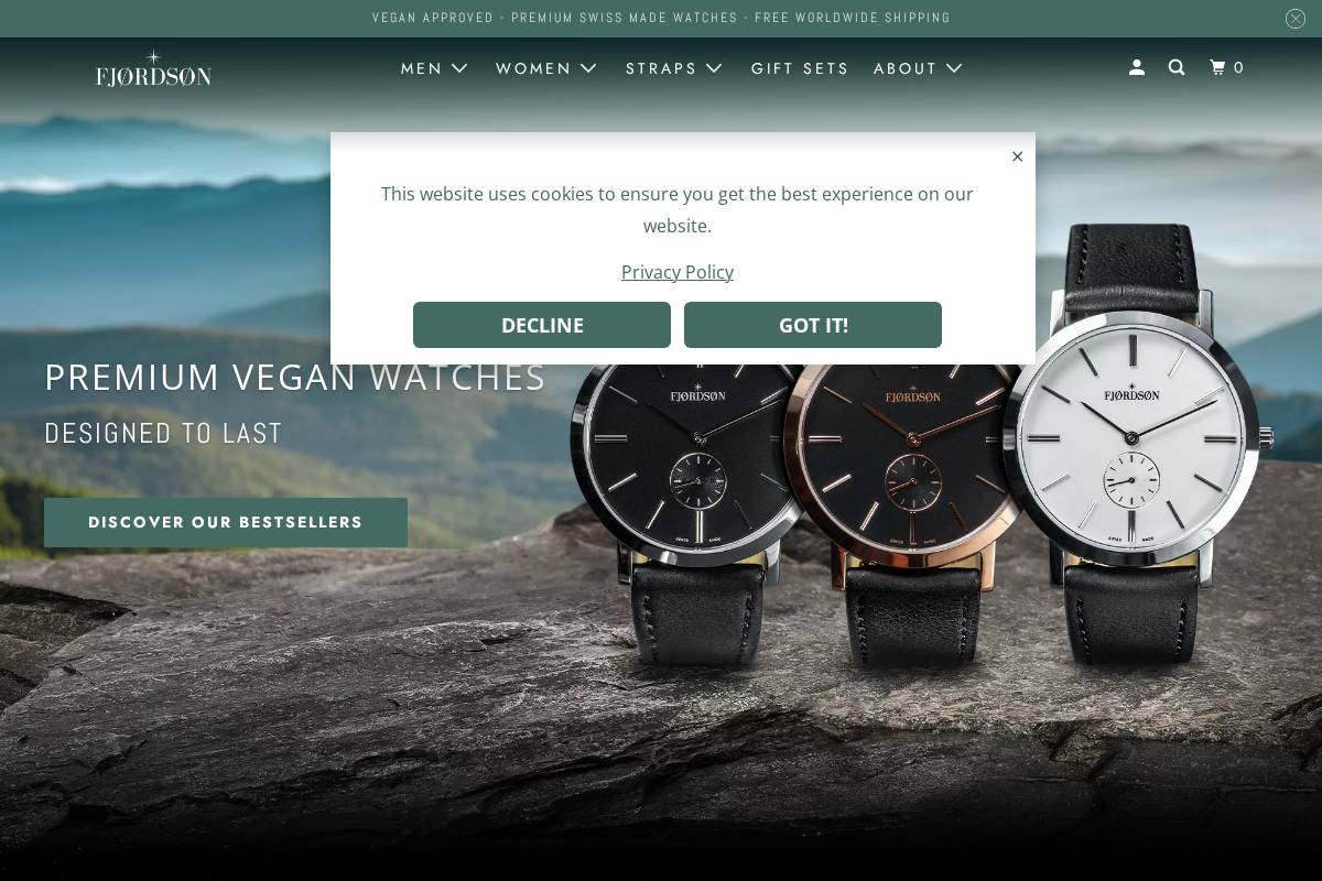 fjordson.com homepage screenshot