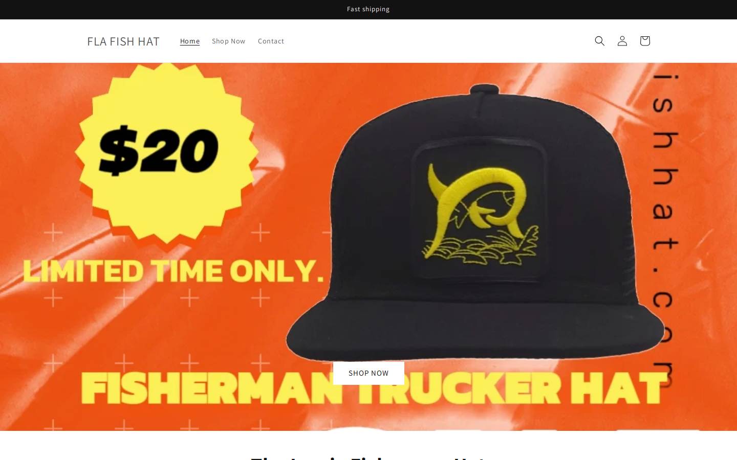 flafishhat.com homepage screenshot