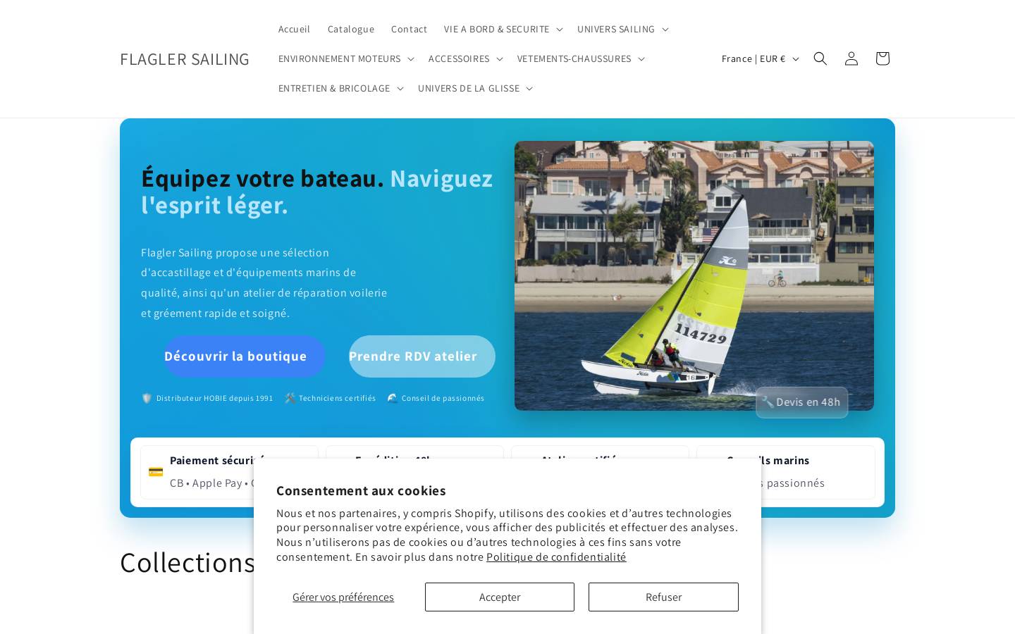flagler-sailing.com homepage screenshot