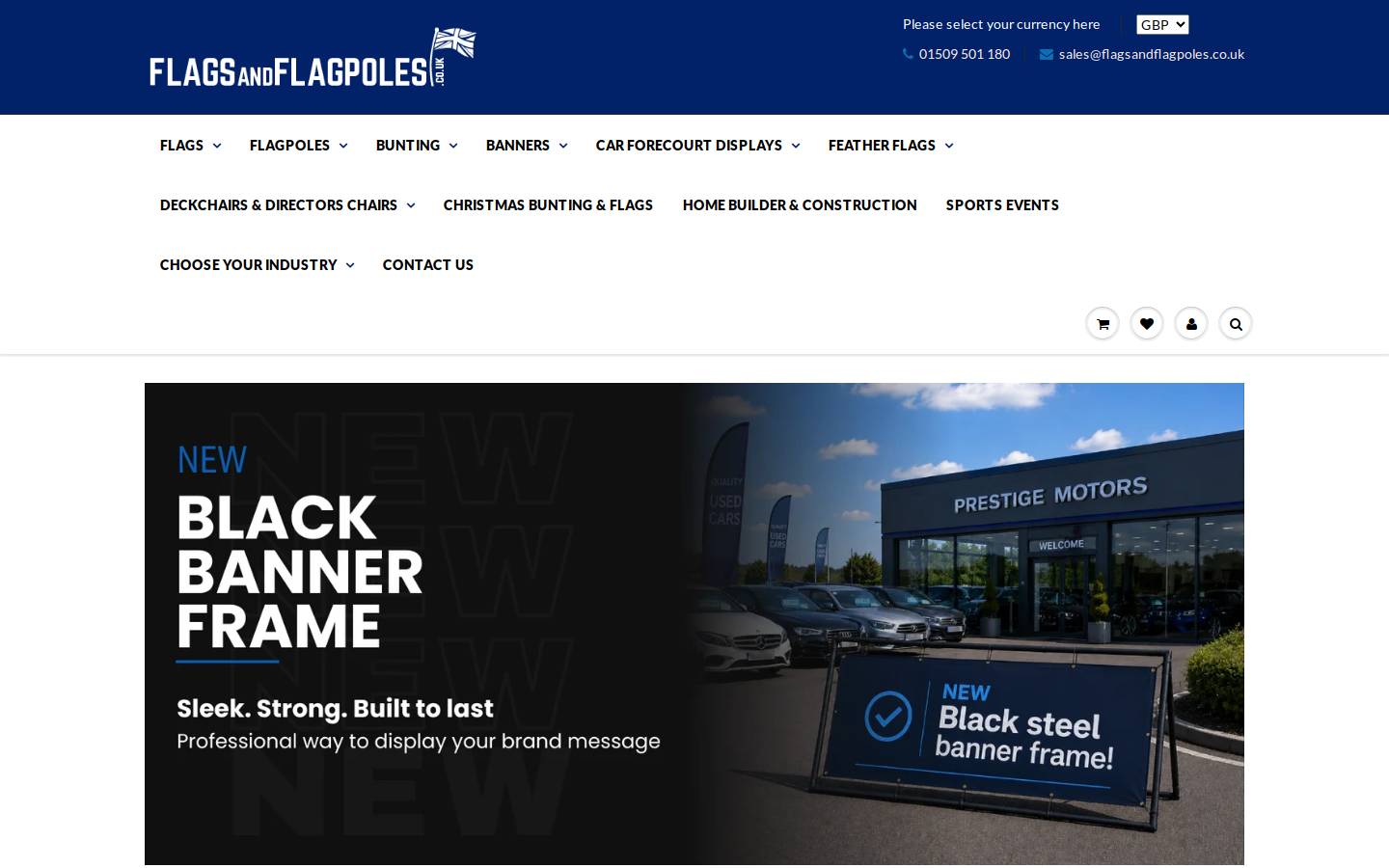 Flags and Flagpoles homepage screenshot