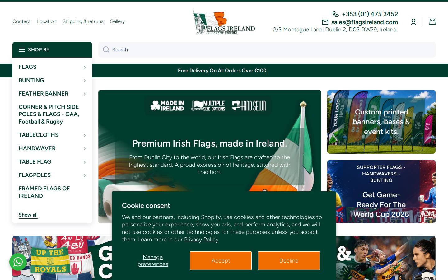Flagsireland homepage screenshot