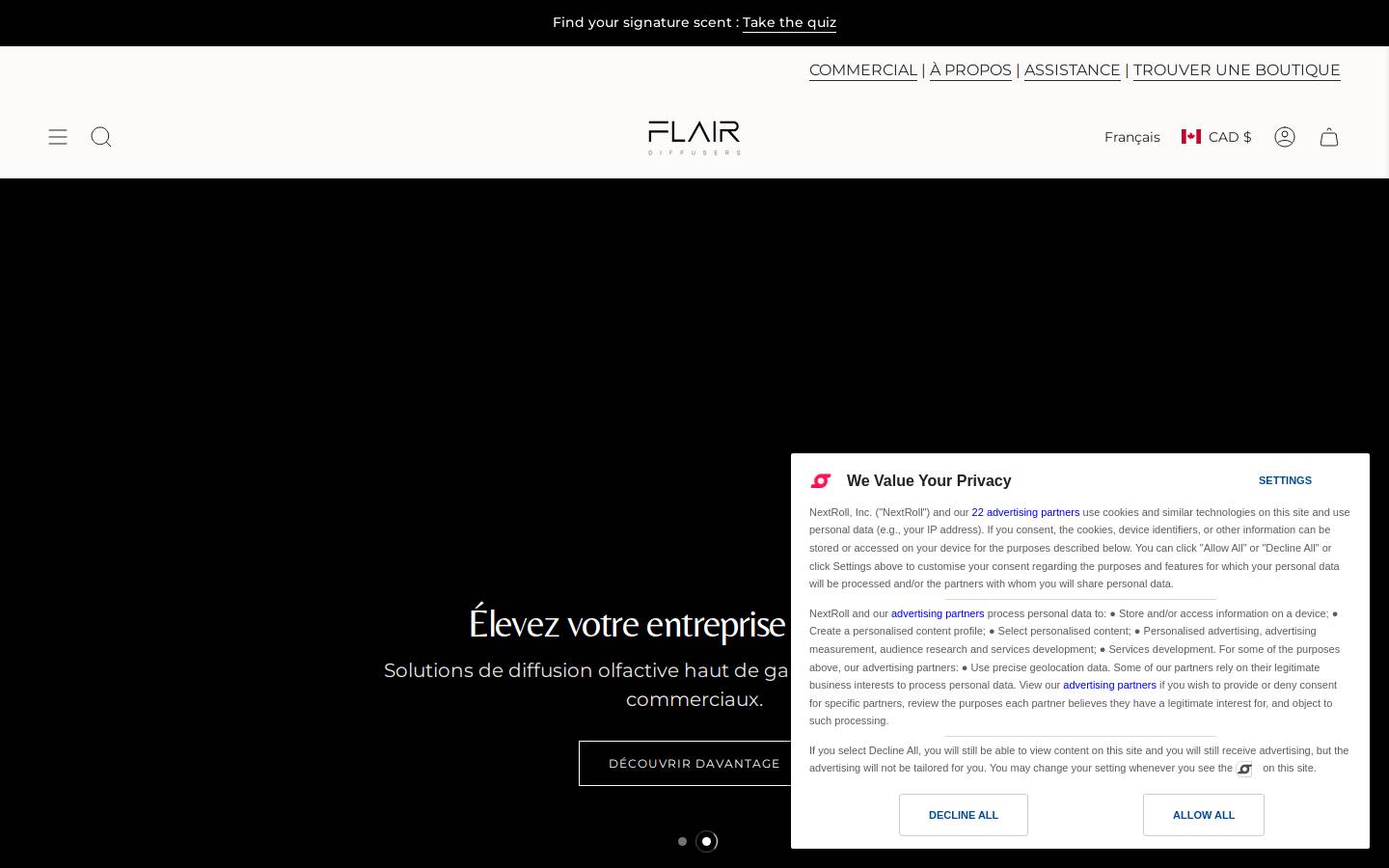 flairdiffusers.com homepage screenshot