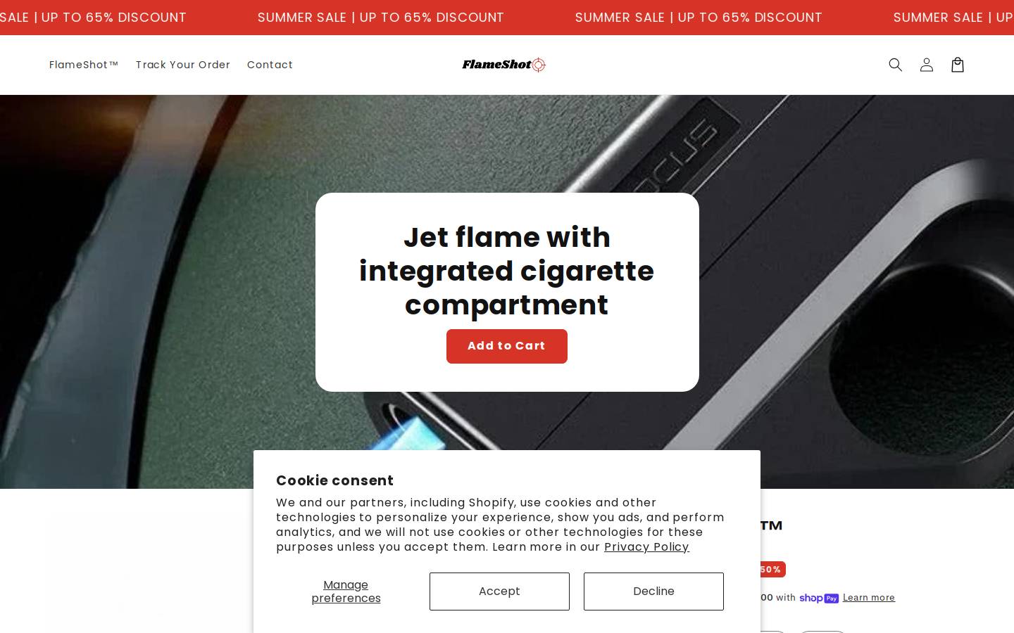 flame-shot.com homepage screenshot