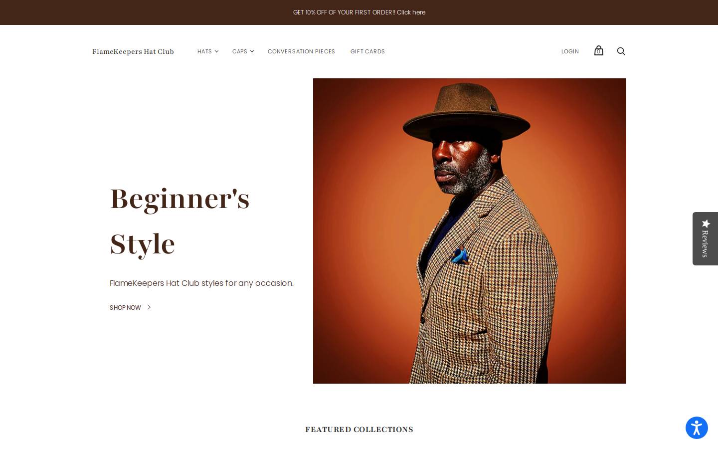 flamekeepershatclub.com homepage screenshot