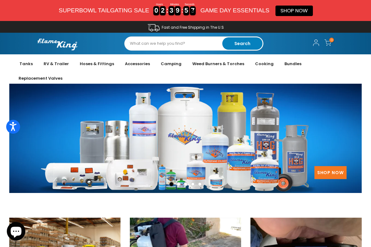 Flame King Products homepage screenshot