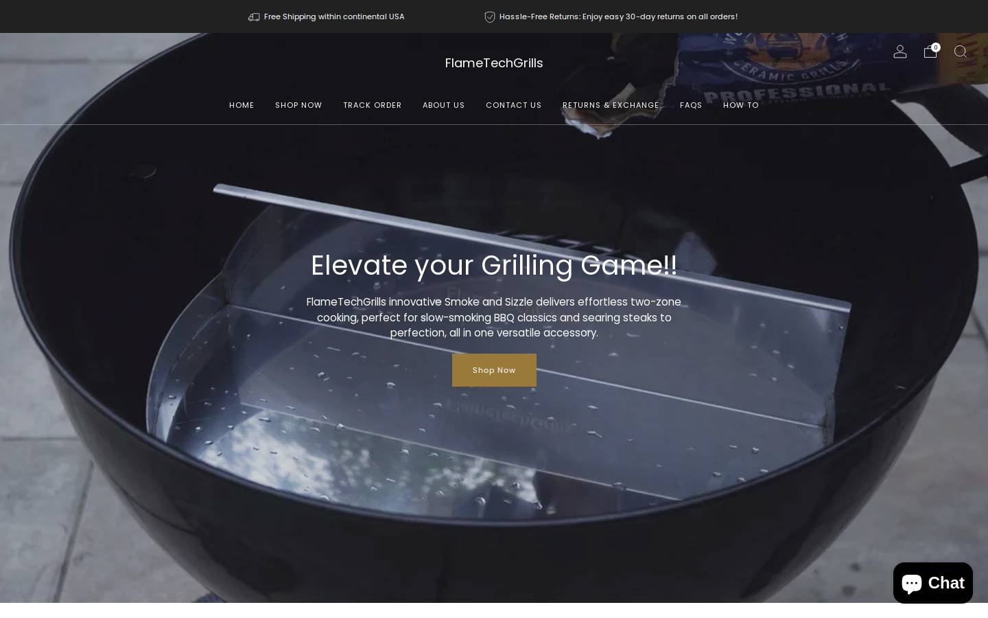 flametechgrills.com homepage screenshot