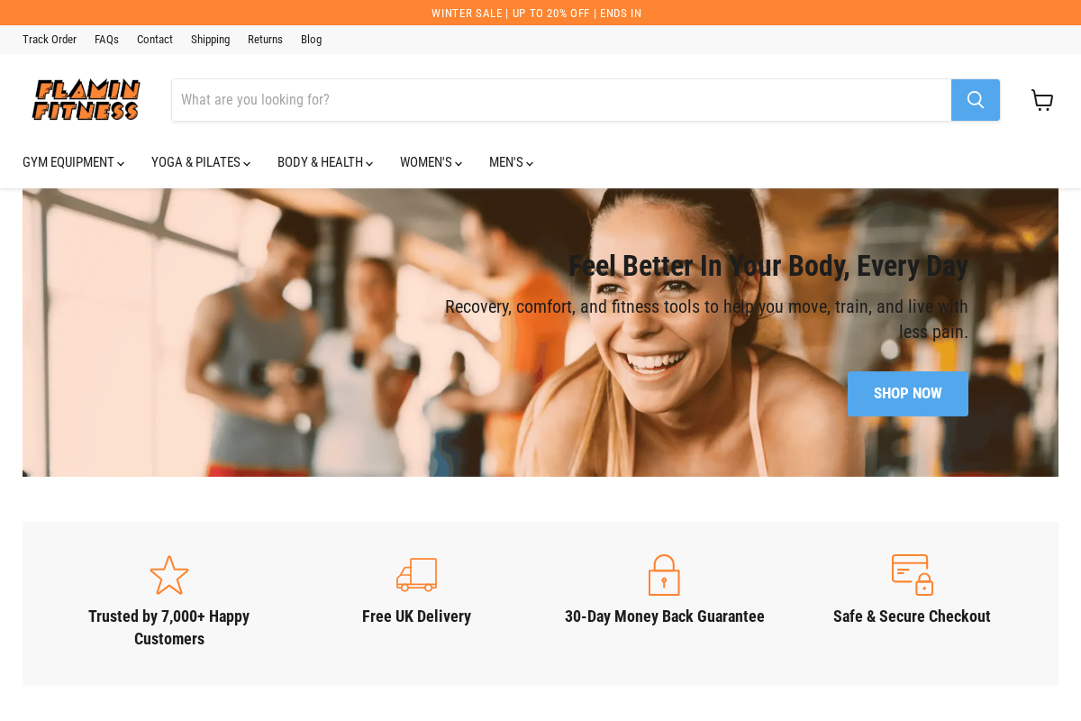 Flamin' Fitness homepage screenshot