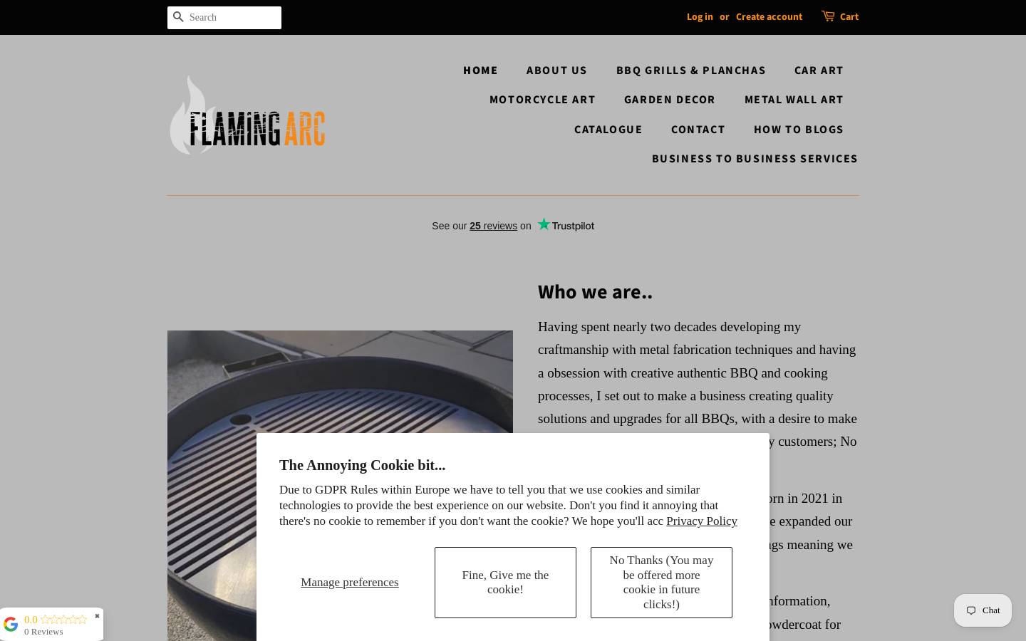 FlamingArc homepage screenshot