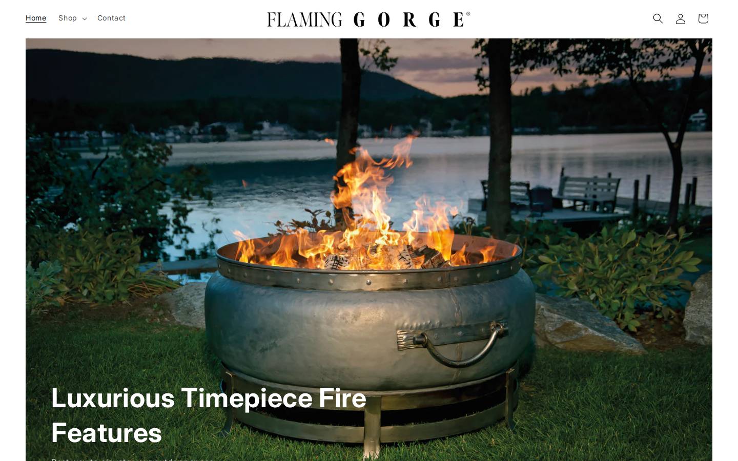 flaminggorgefirepits.com homepage screenshot