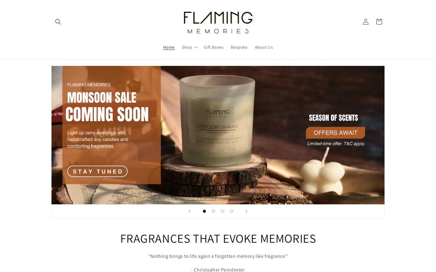 flamingmemories.com homepage screenshot