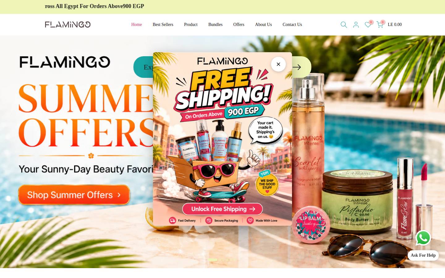 flamingocosmetic.com homepage screenshot
