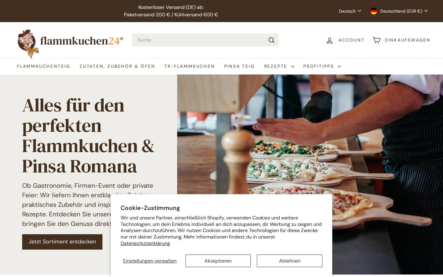 flammkuchen24.de homepage screenshot