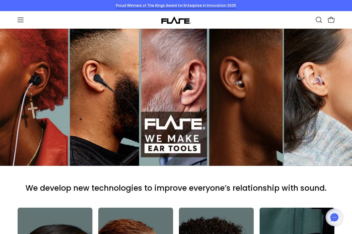 Flare Audio homepage screenshot