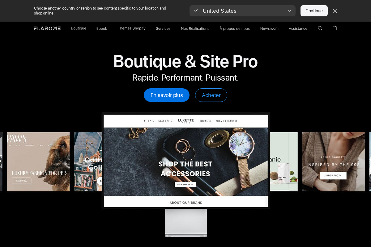 Flarome homepage screenshot