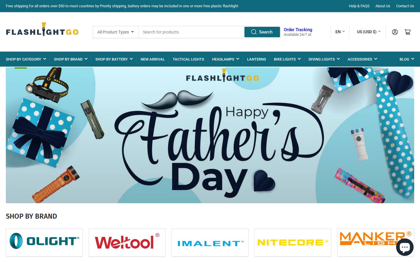 Flashlight Go homepage screenshot