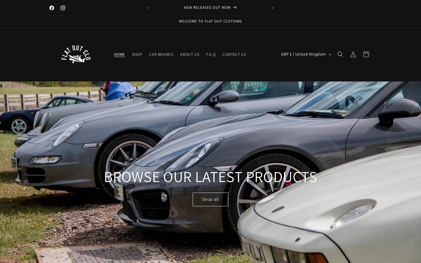 flatoutclothing.com homepage screenshot