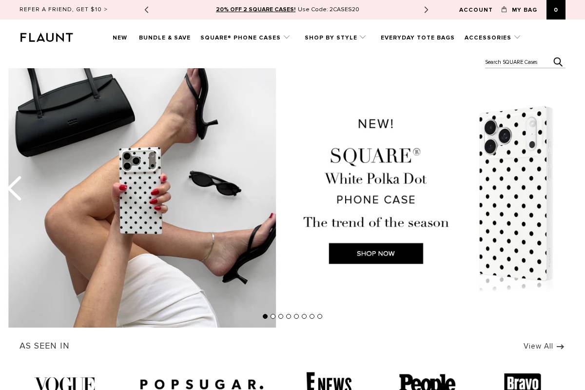 FLAUNT homepage screenshot