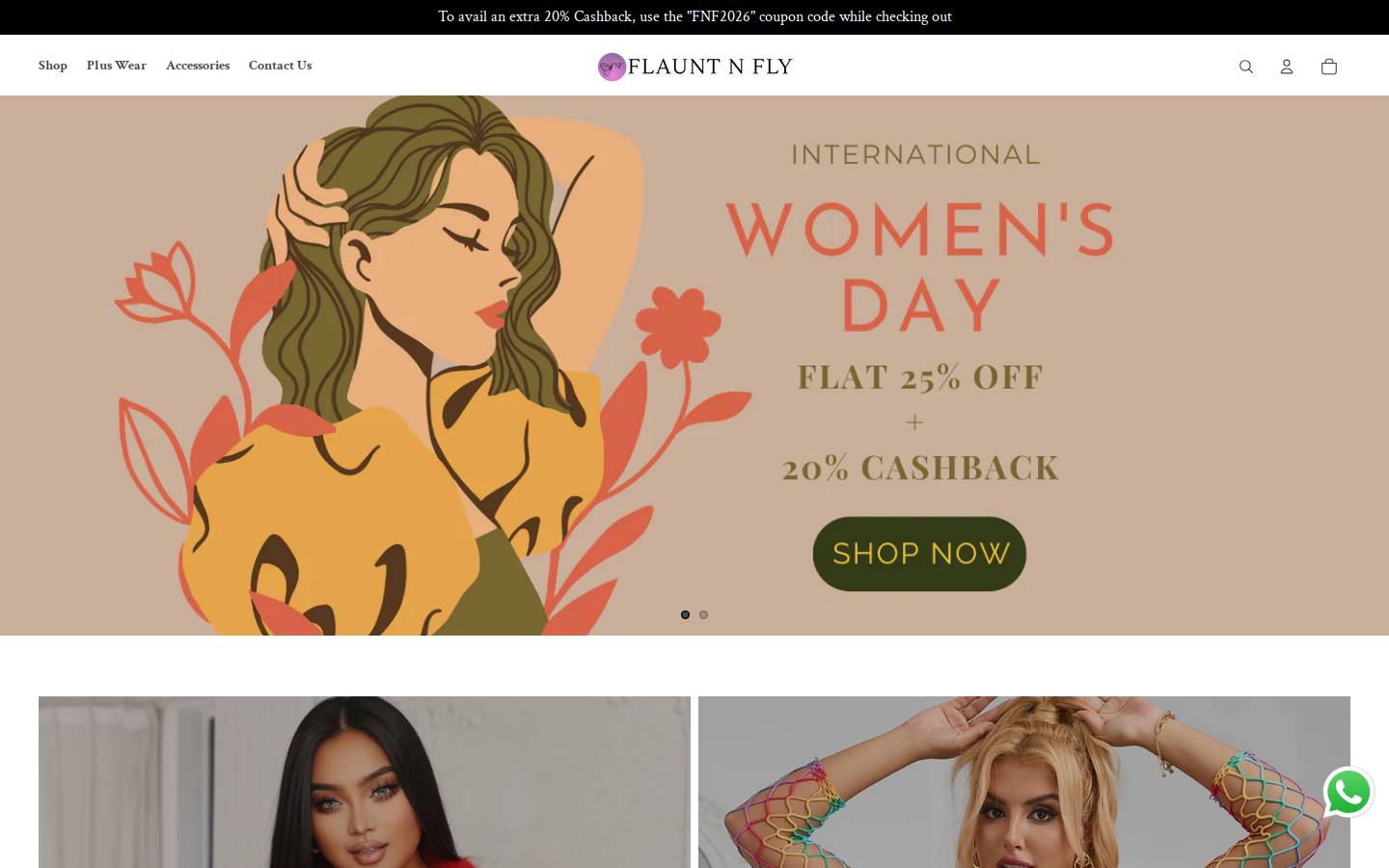 flauntnfly.com homepage screenshot