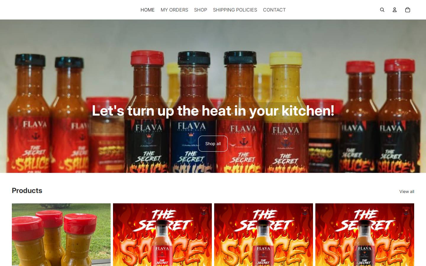 flavasauces.com homepage screenshot