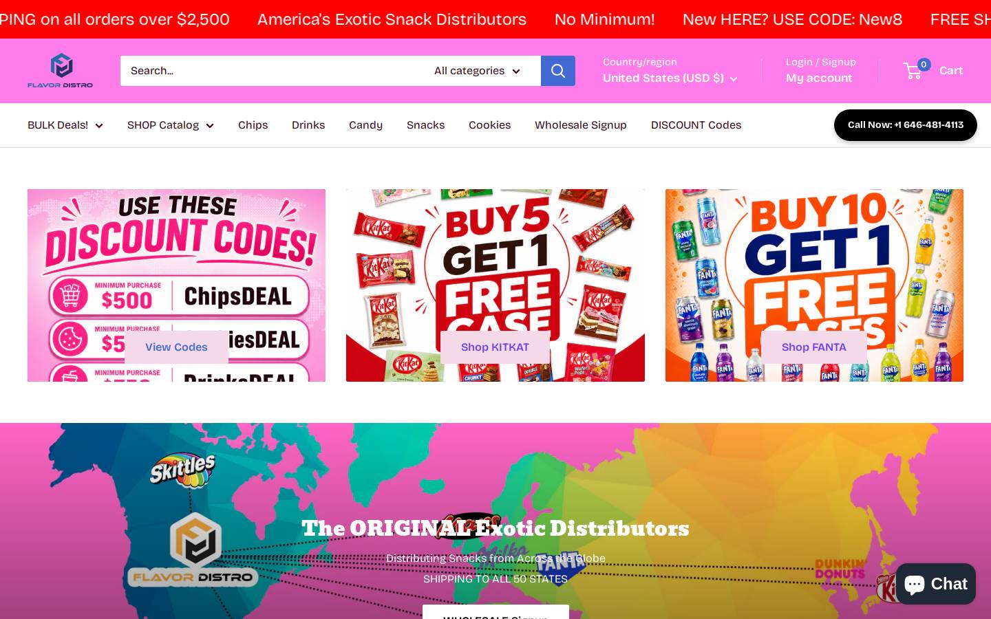 flavordistro.com homepage screenshot