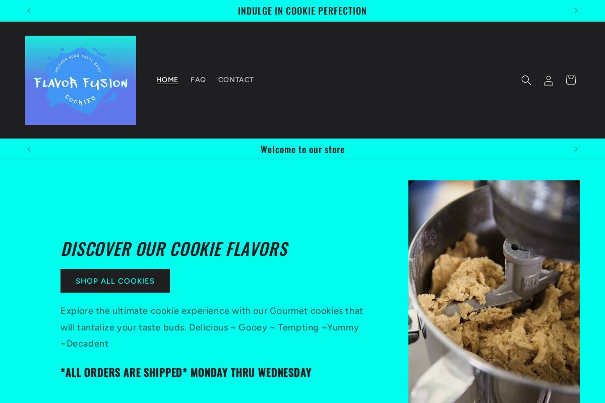 flavorfusioncookies.com homepage screenshot