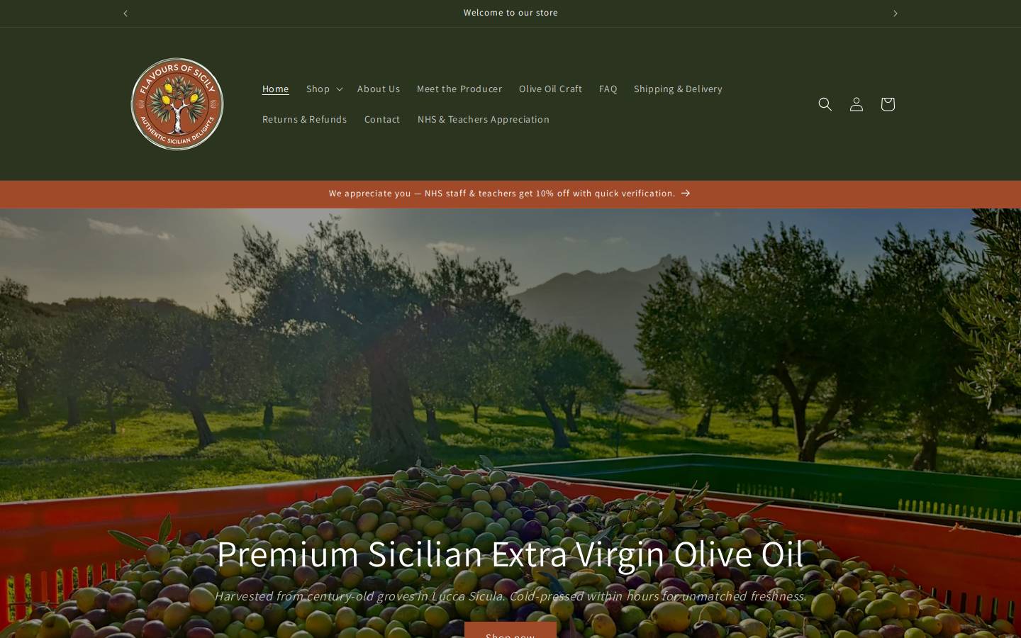 flavours-of-sicily.com homepage screenshot