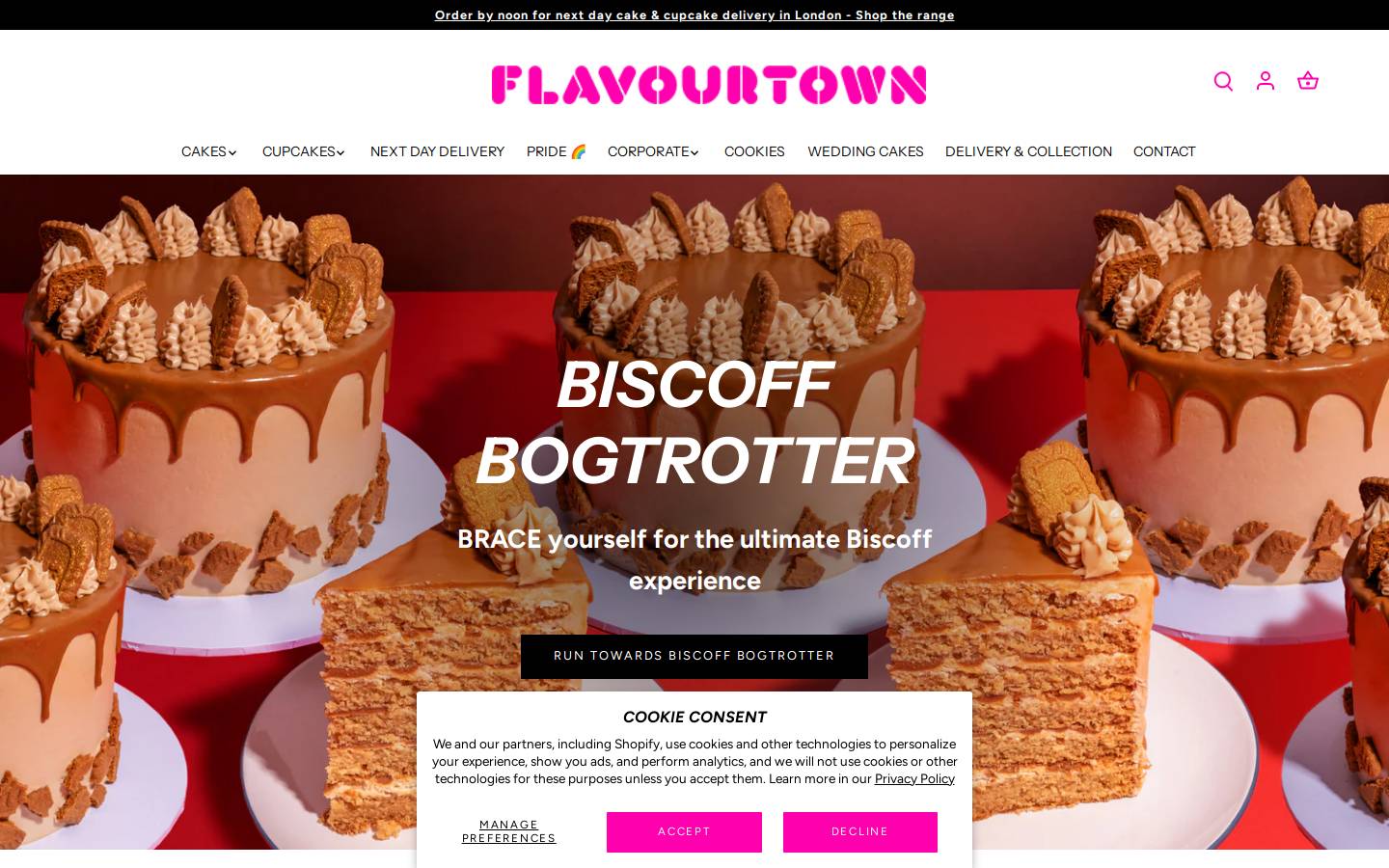 Flavourtown Bakery homepage screenshot
