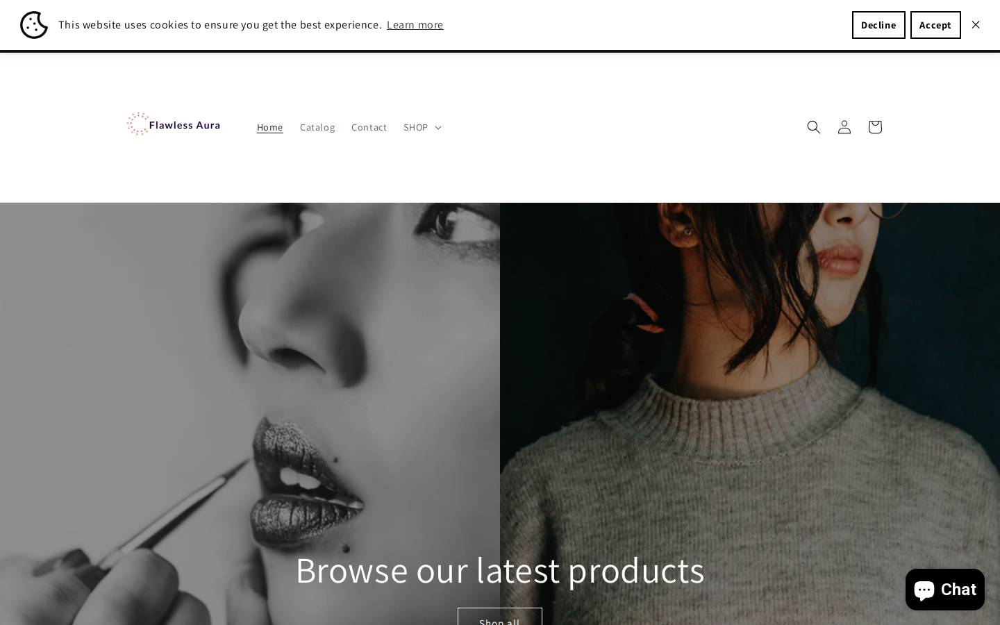flawless-aura.com homepage screenshot