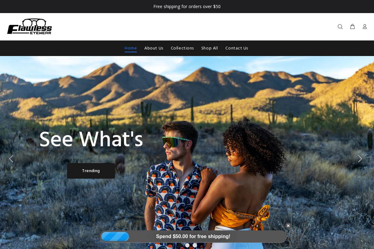flawlesseyewear.com homepage screenshot