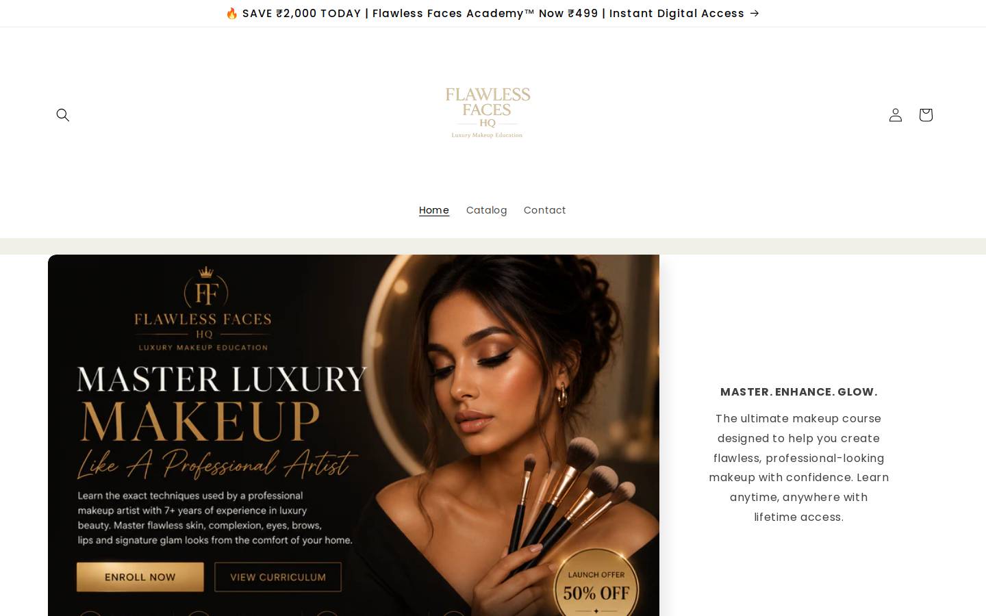 flawlessfaceshq.com homepage screenshot